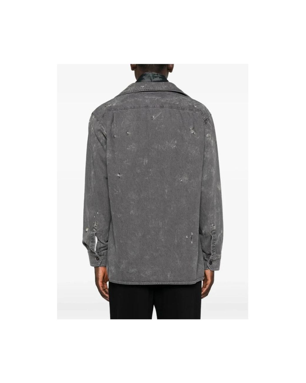MM6 by Maison Margiela Gray Denim Shirts for men