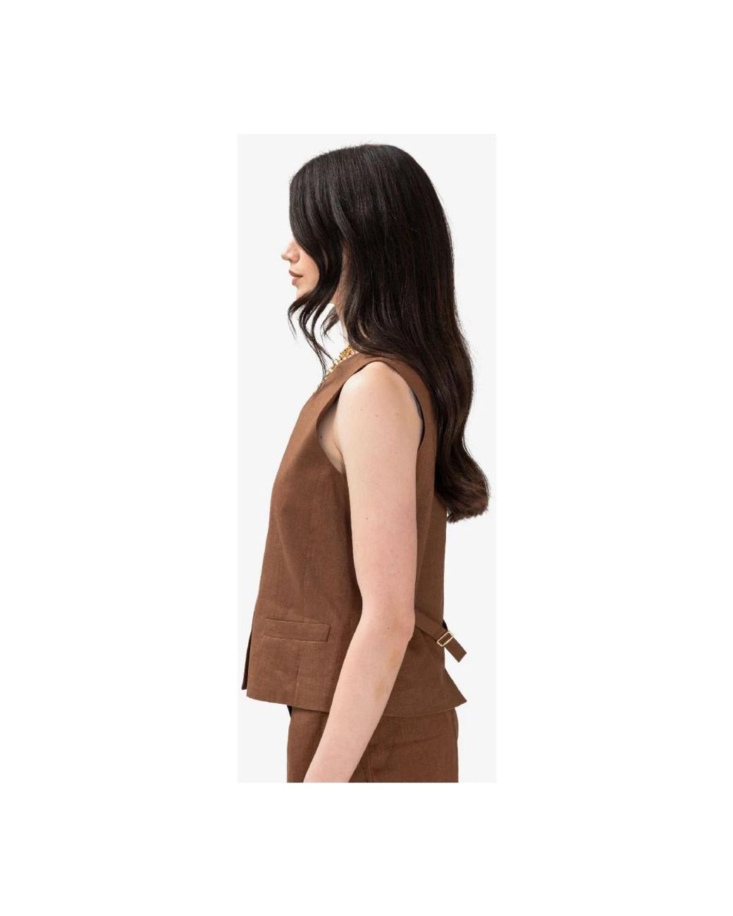 Max Mara Brown Waistcoats