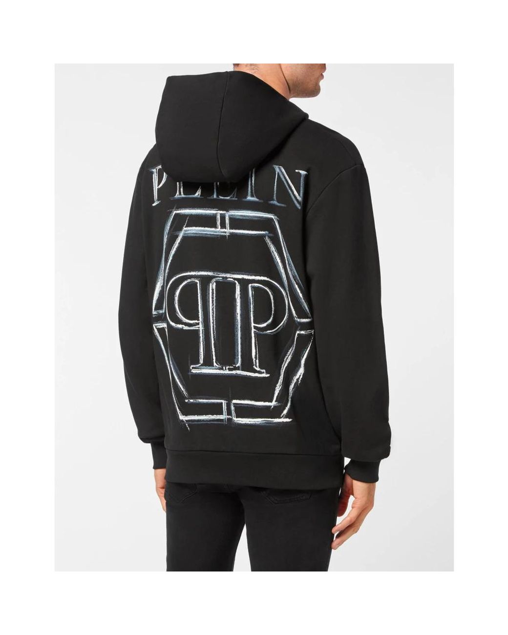 Philipp Plein Black Hoodies for men