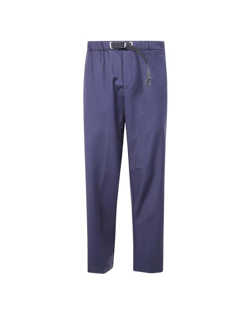 White Sand Blue Straight Trousers for men