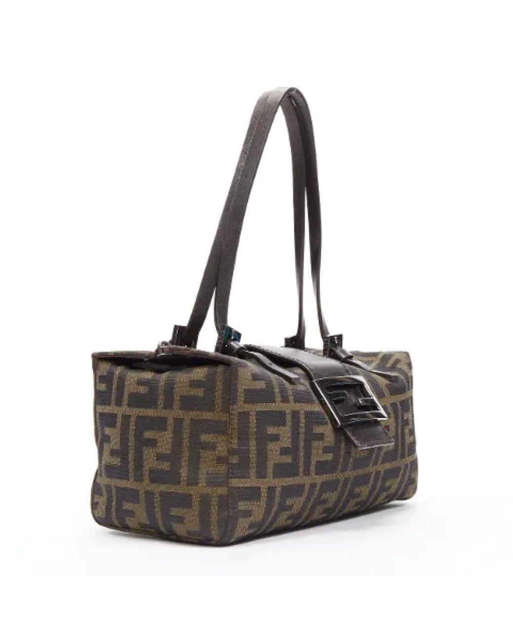 Borsa da viaggio fendi in tessuto verde di seconda mano di Fendi