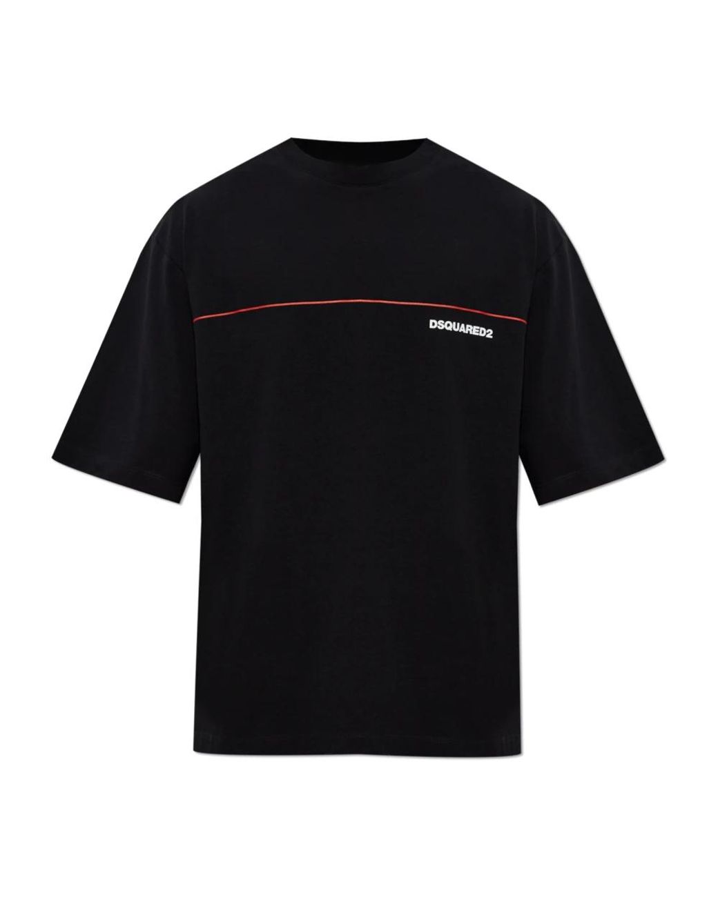 DSquared² Tops ,Zwart ,Katoen Logo T-Shirt in het Black voor heren