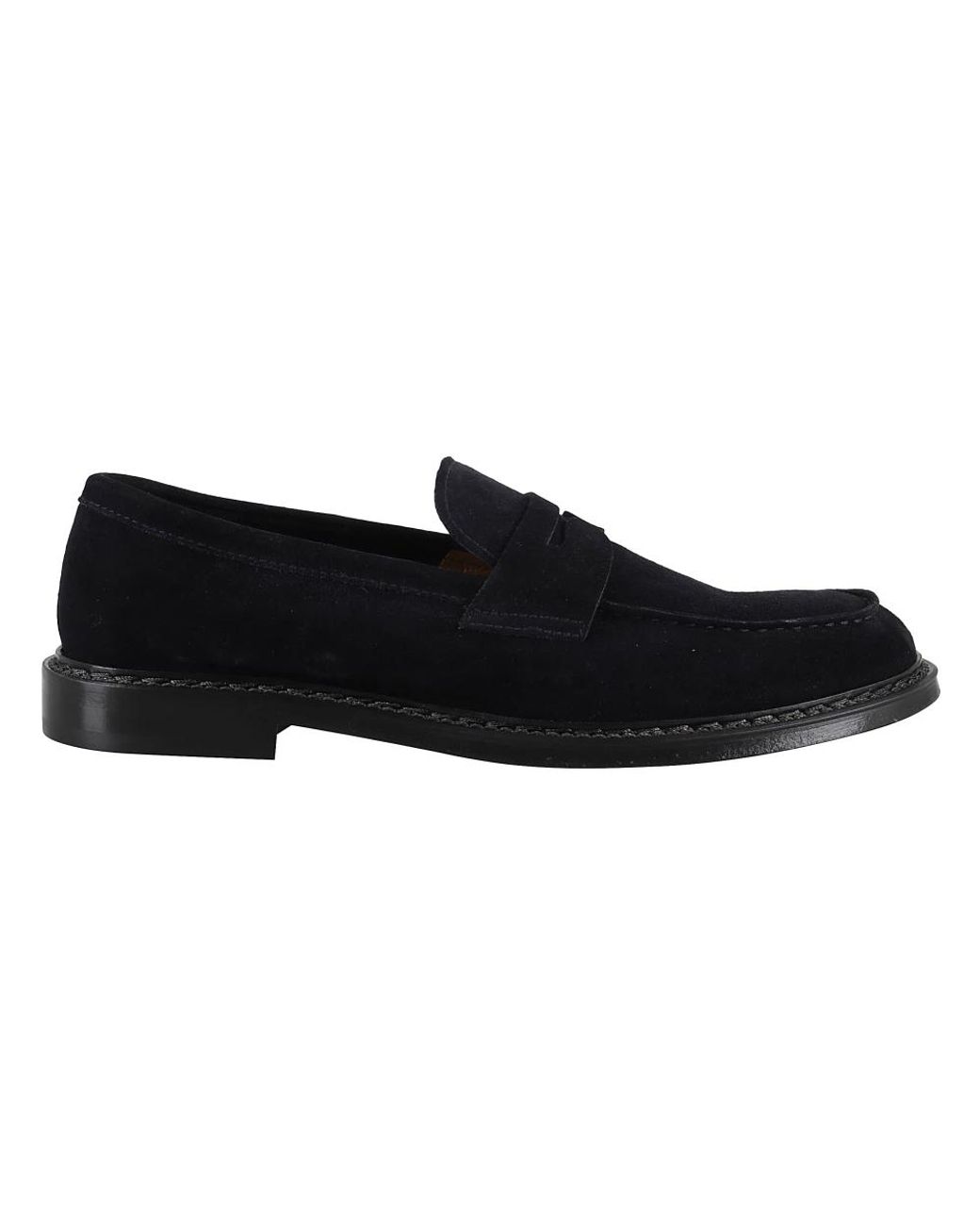 Doucal's Schoenen ,Blauw ,Suède Blauwe Suède Penny Loafers in het Black voor heren