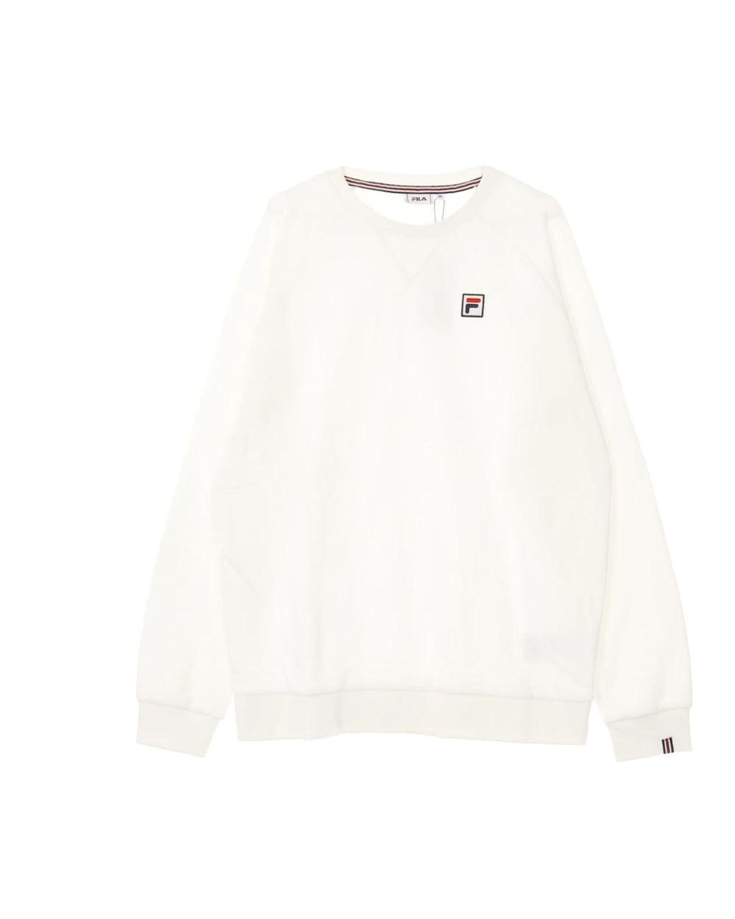 Fila Hoodies & Sweatvesten ,Wit ,Katoen Lichtgewicht Raglan Crew Neck Sweatshirt in het White voor heren
