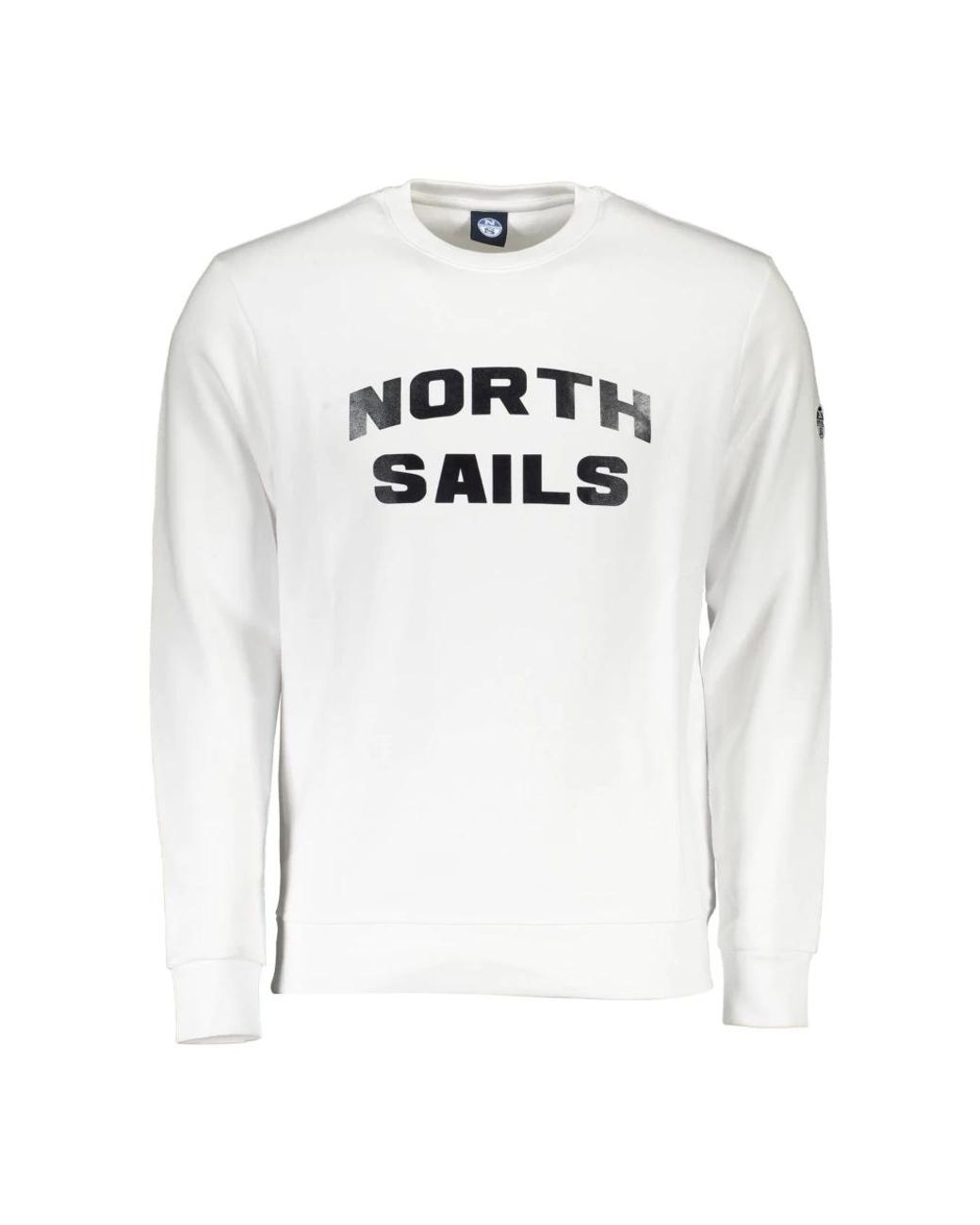 North Sails Hoodies & Sweatvesten ,Wit ,Witte Crewneck Sweatshirt Met Lange Mouwen En Print Logo in het White voor heren