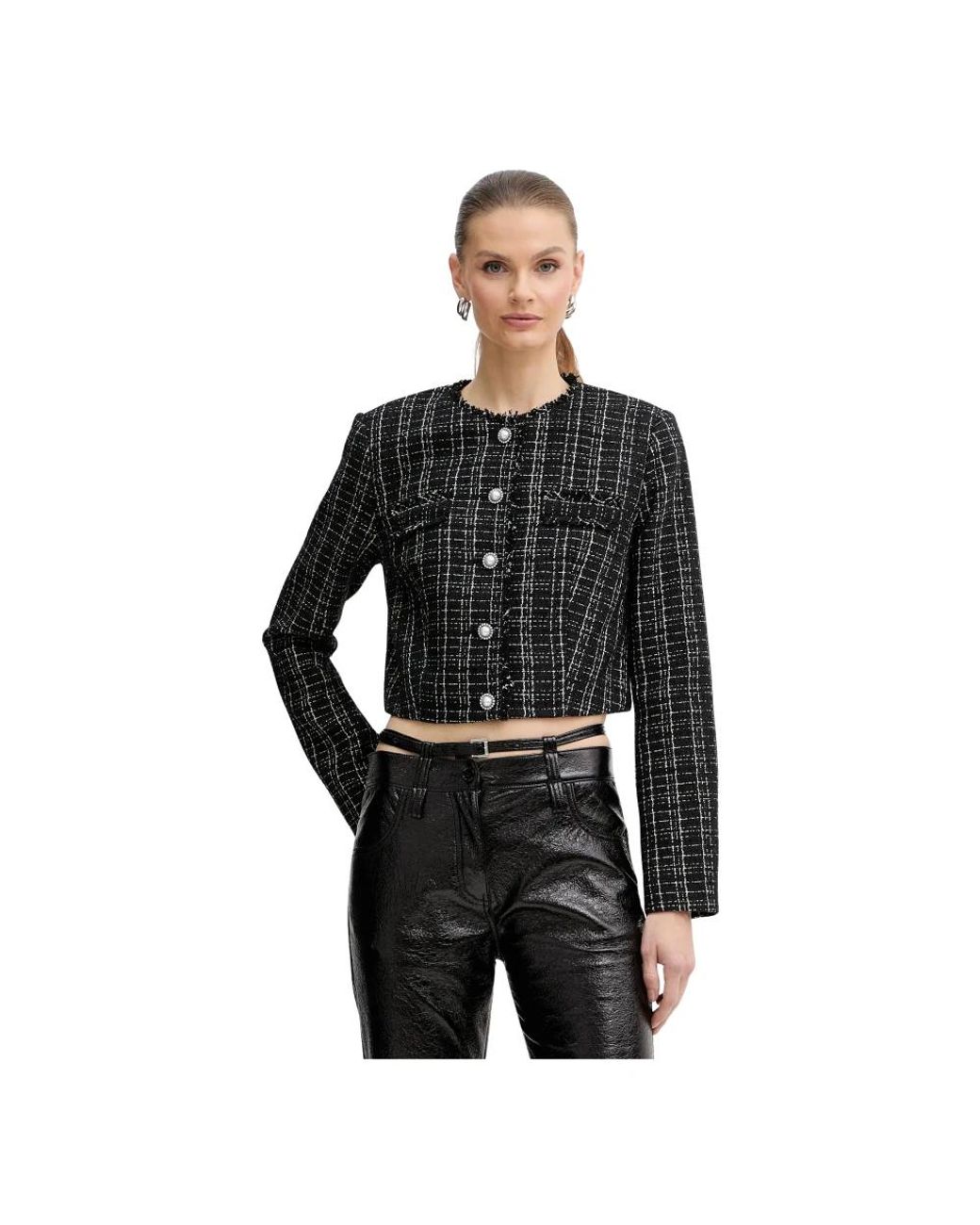 Guess Black Sandra Tweed Jacket