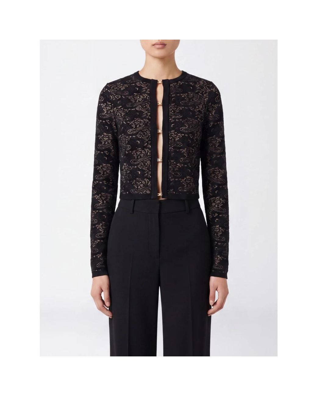 Cardigans Elisabetta Franchi de color Black
