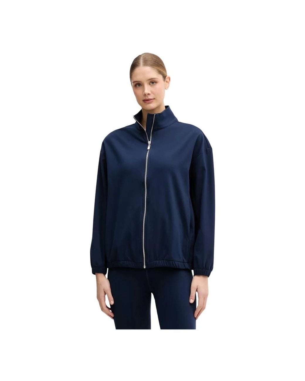 Joseph Ribkoff Stretch Nylon Zip Jacket in het Blue