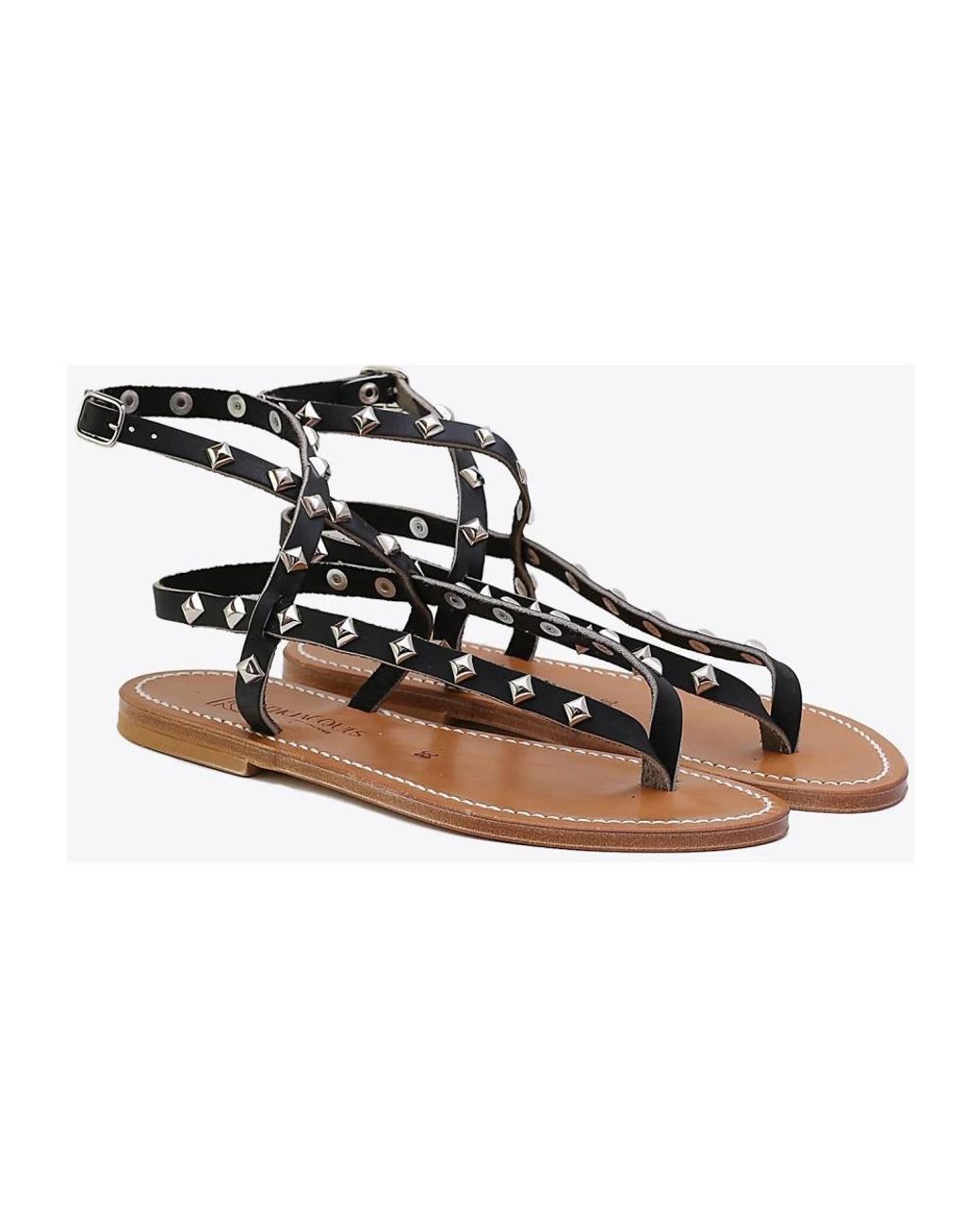 K. Jacques Brown Flat Sandals