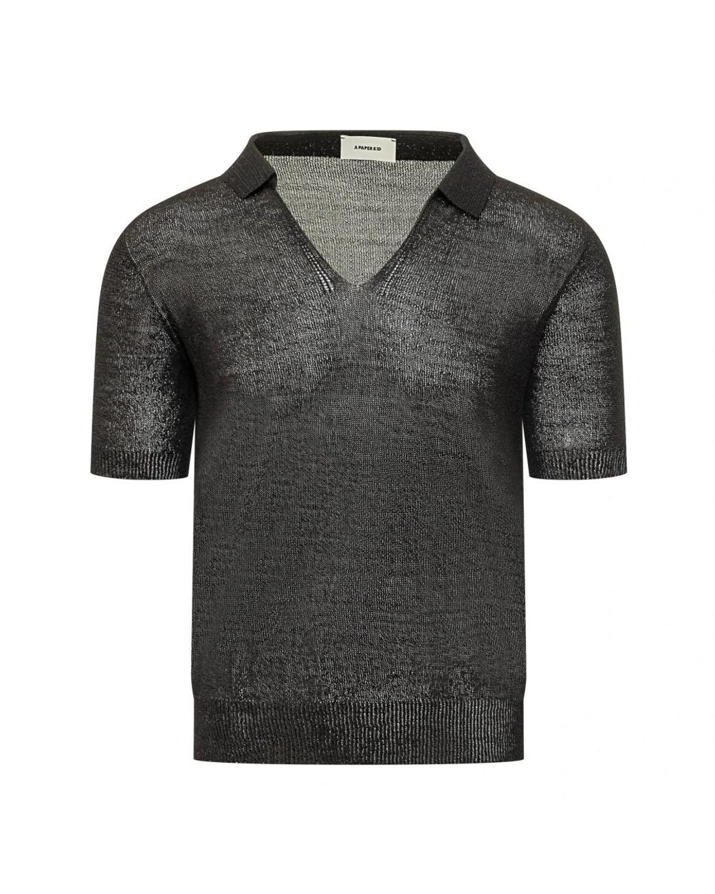 A PAPER KID Black Polo Shirts for men