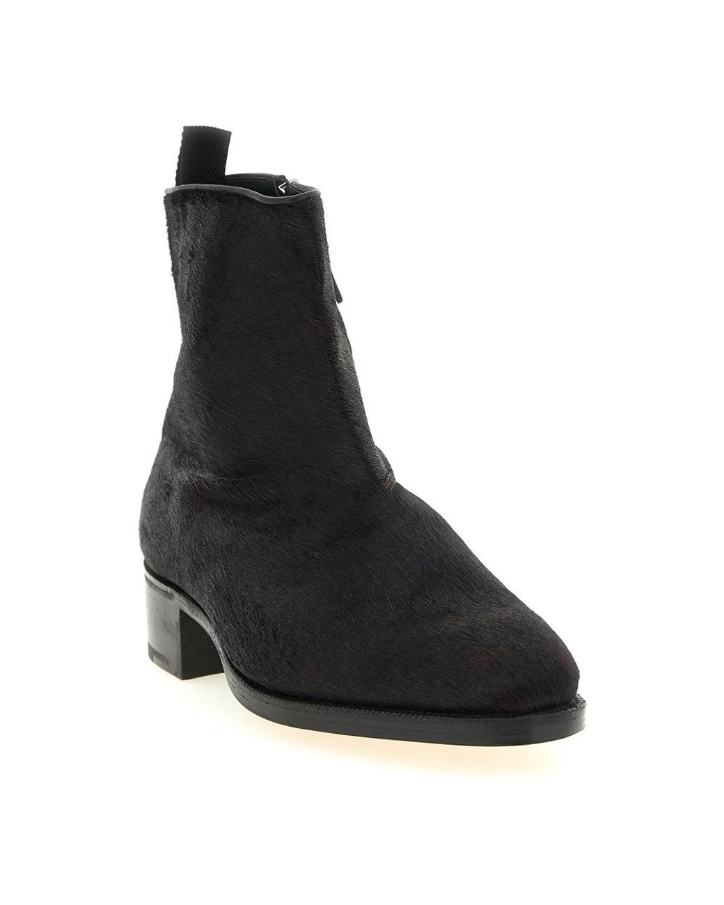 John Lobb Black Heeled Boots for men