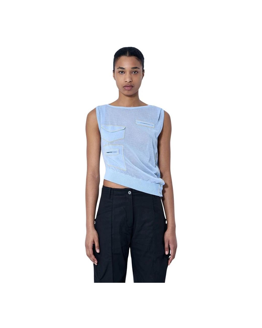 Kiko Kostadinov Blue Sleeveless Tops