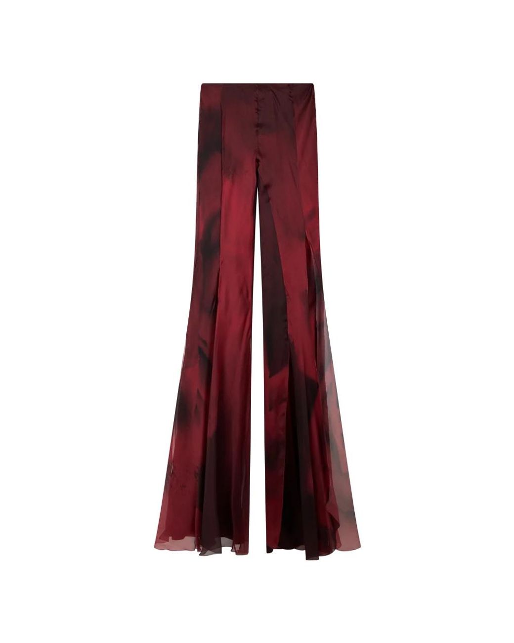 Alberta Ferretti Red Wide Trousers