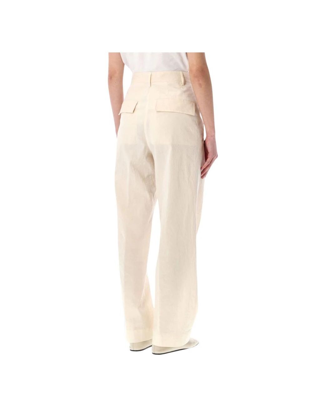 Dries Van Noten Natural Straight Trousers