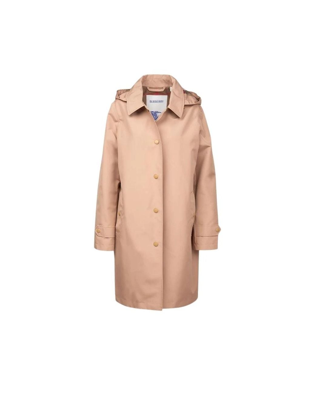 Burberry Jassen ,Polyester Oxclose Transitional Coat in het Natural