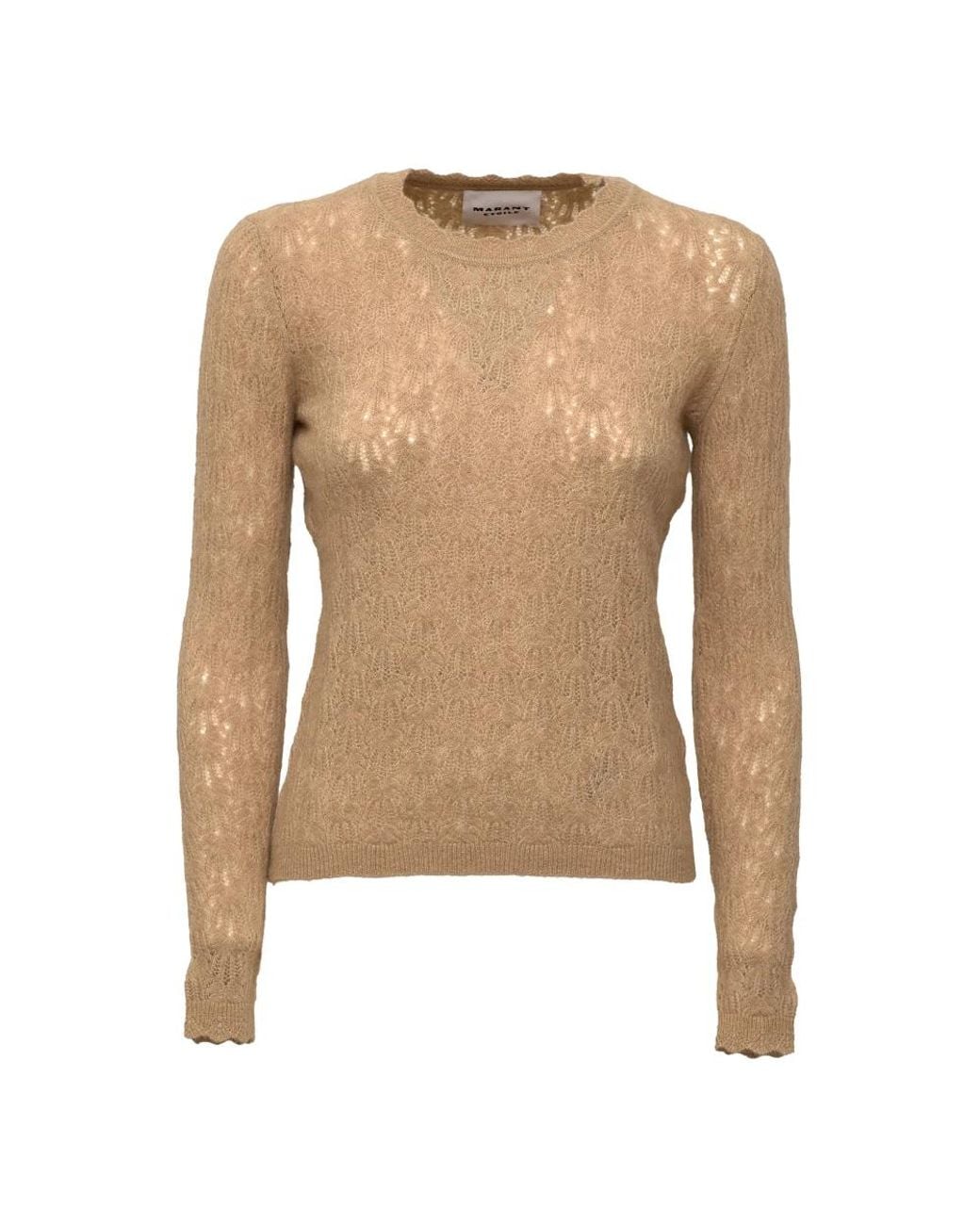 Isabel Marant Natural Obeline Baby Alpaca-Blend Open-Knit Sweater