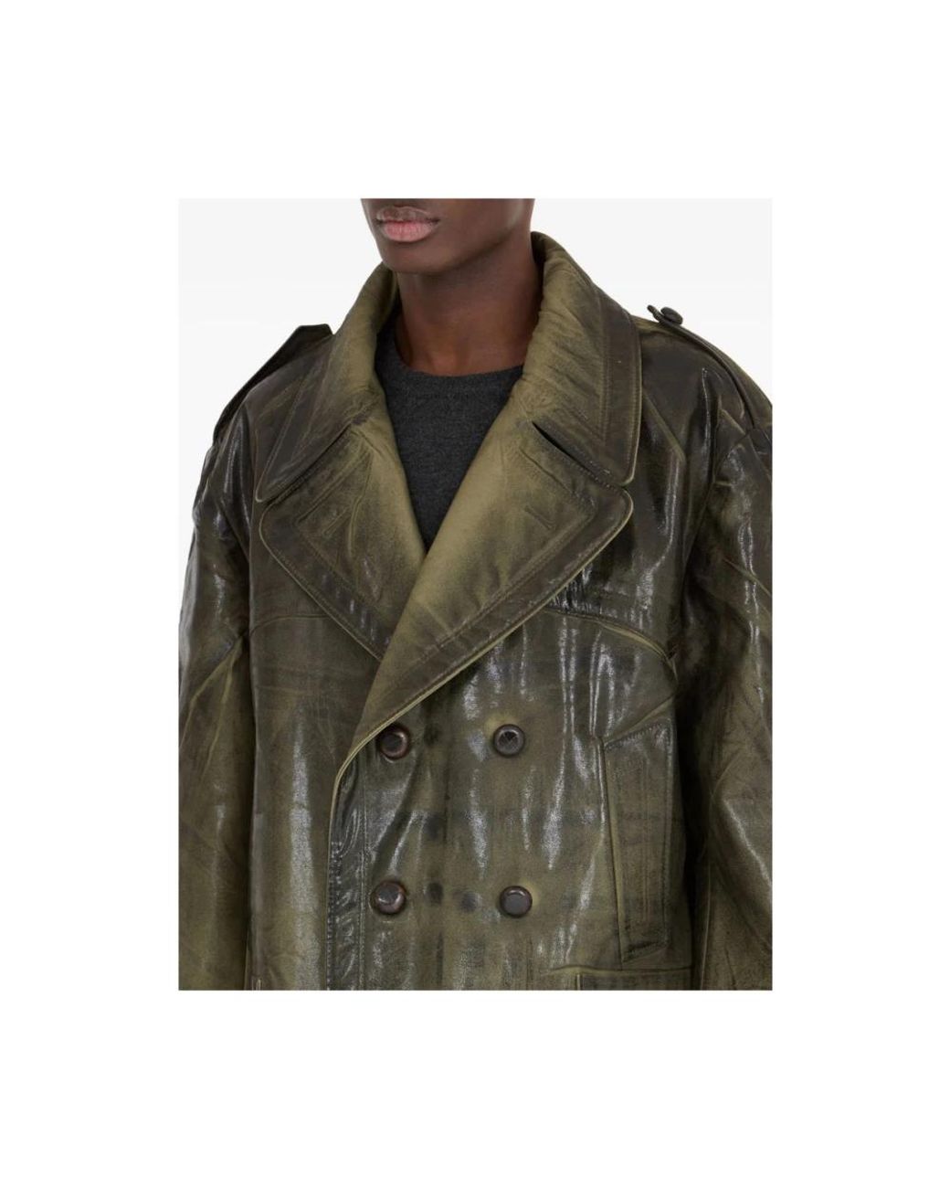 Maison Margiela Green Double-Breasted Coats for men