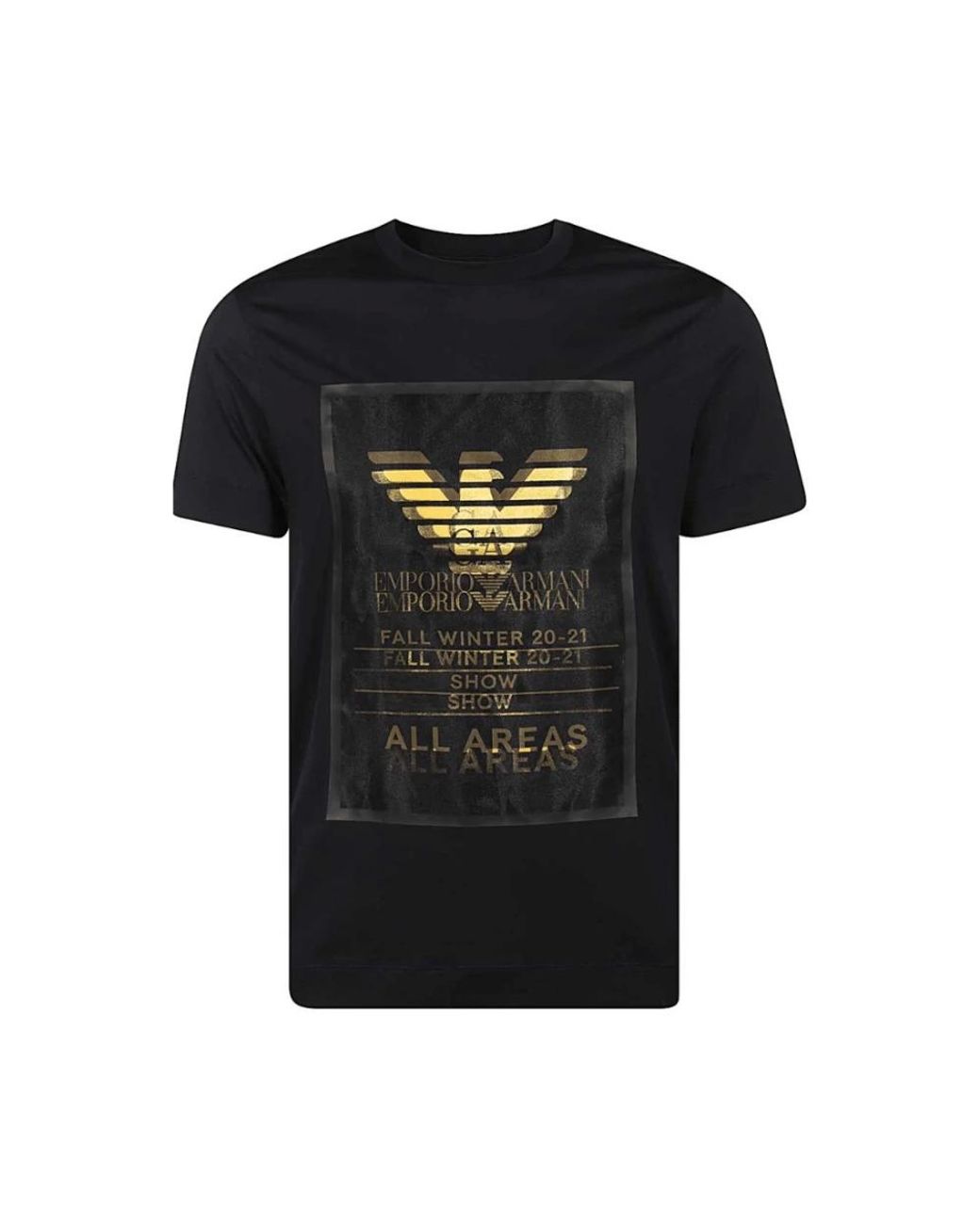 Armani Tops ,Zwart ,Katoen Blauw T-Shirt Met Korte Mouwen in het Black voor heren