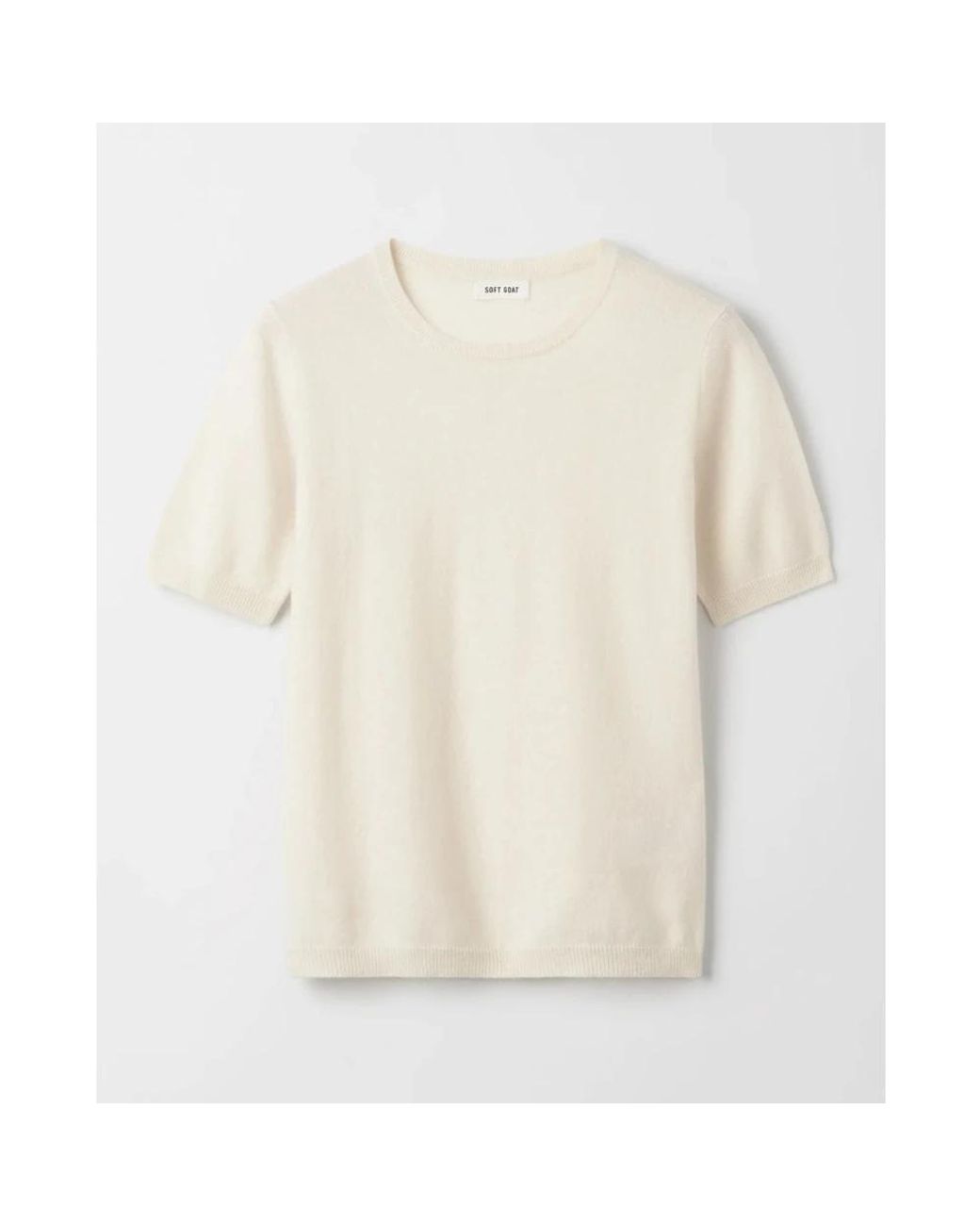 Soft Goat White Round-Neck Knitwear