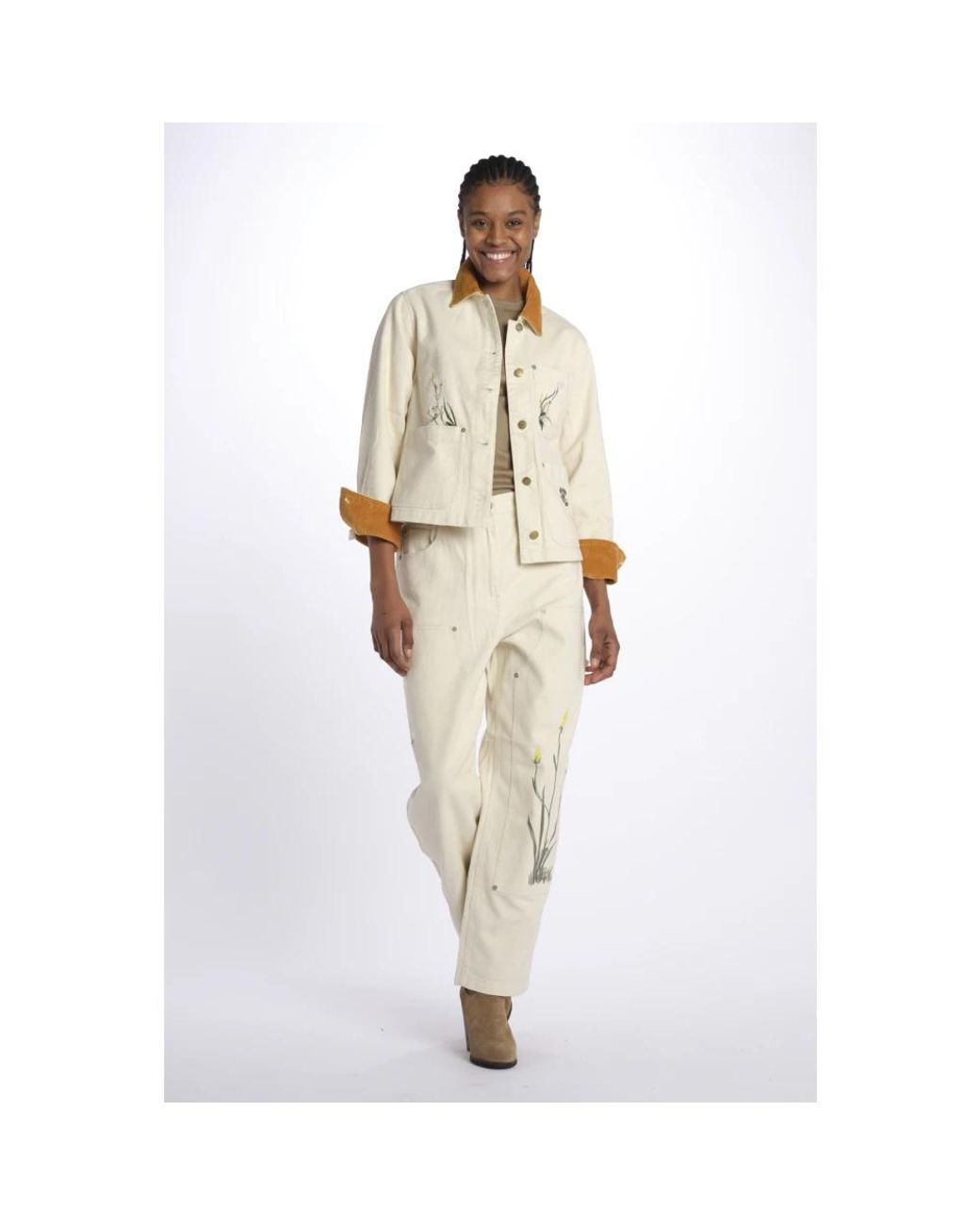 Scotch & Soda White Wide Trousers