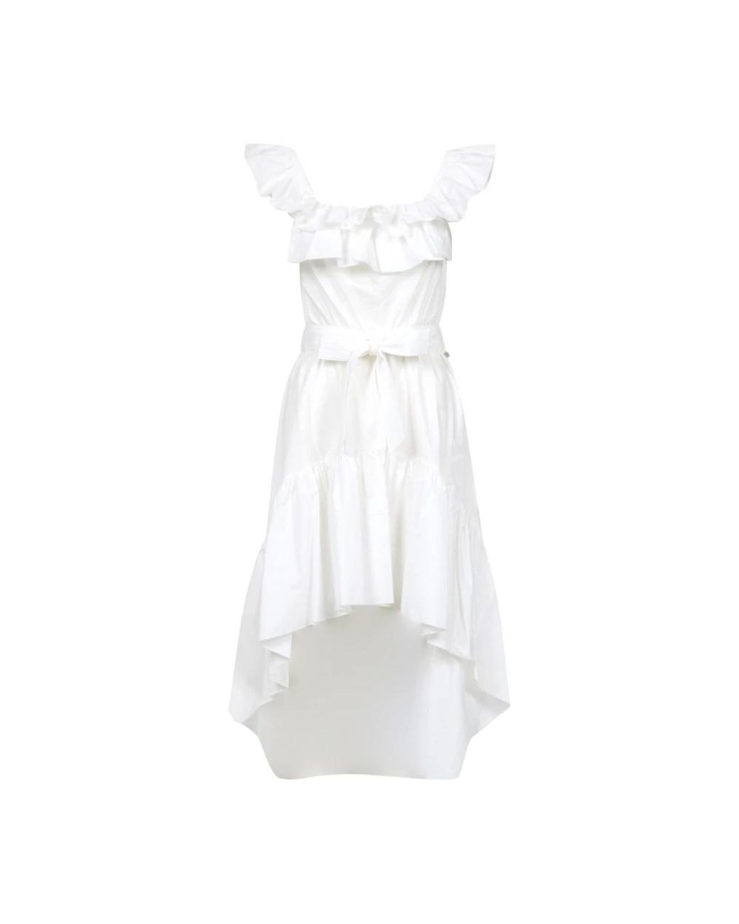 Aniye By Kleedjes ,Wit ,Katoen Midi Jurk Met Ruches in het White