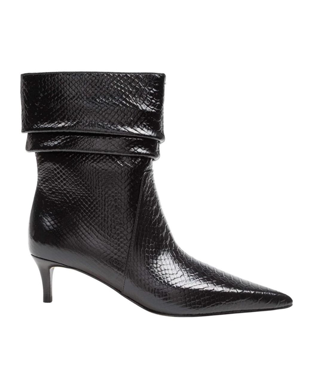 Michael Kors Black Textured Leather Ankle Boots