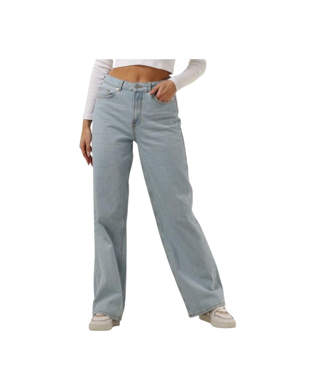 SELECTED Jeans ,Blauw ,Denim Lichtblauwe Wide Leg Jeans in het Blue
