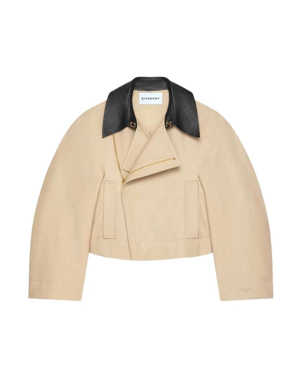 Givenchy Jassen Twee-Tint Asymmetrische Ritsjas in het Natural