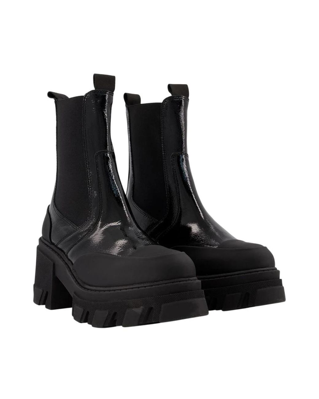 Ganni Black Cleated Mid Chelsea Boot