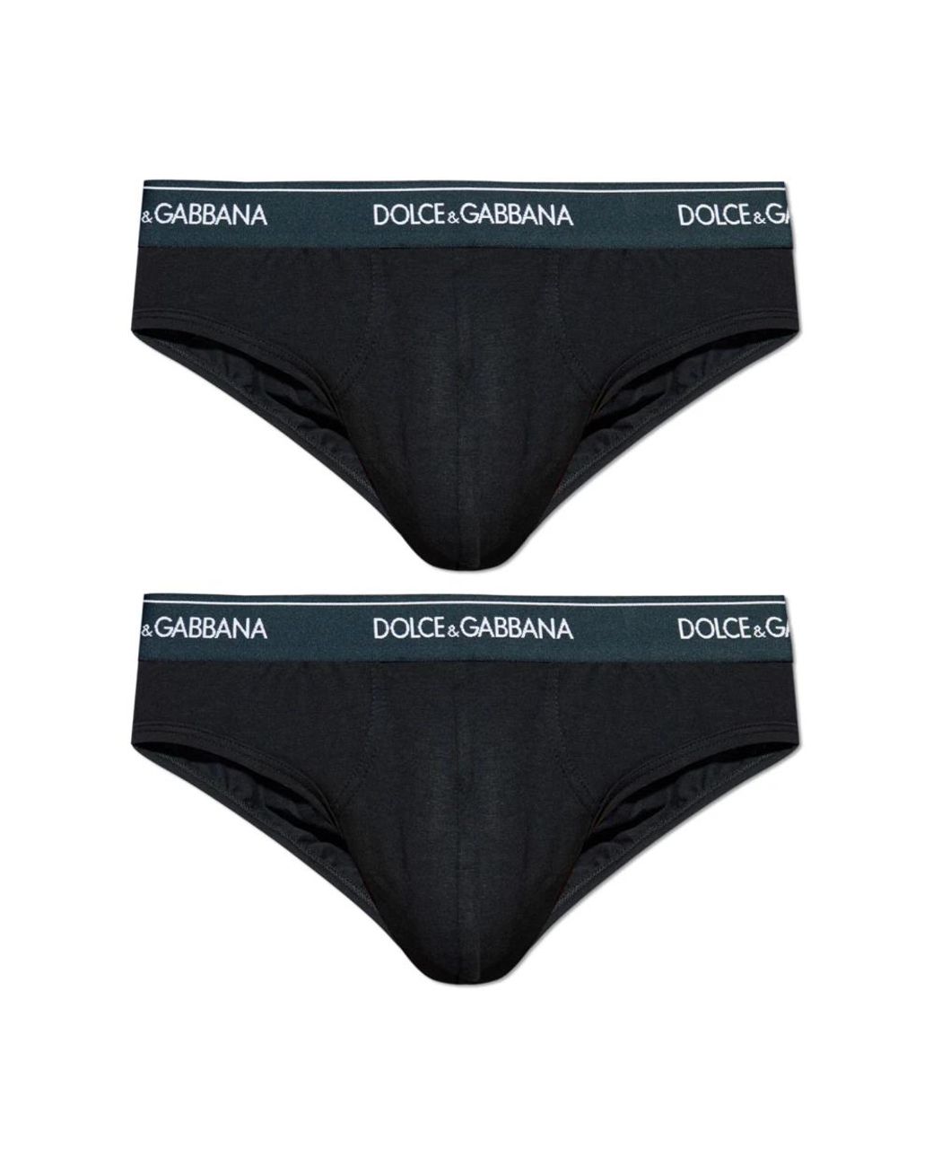 Dolce & Gabbana Ondergoed ,Blauw ,Katoen Twee-Pack Van Briefs in het Black voor heren
