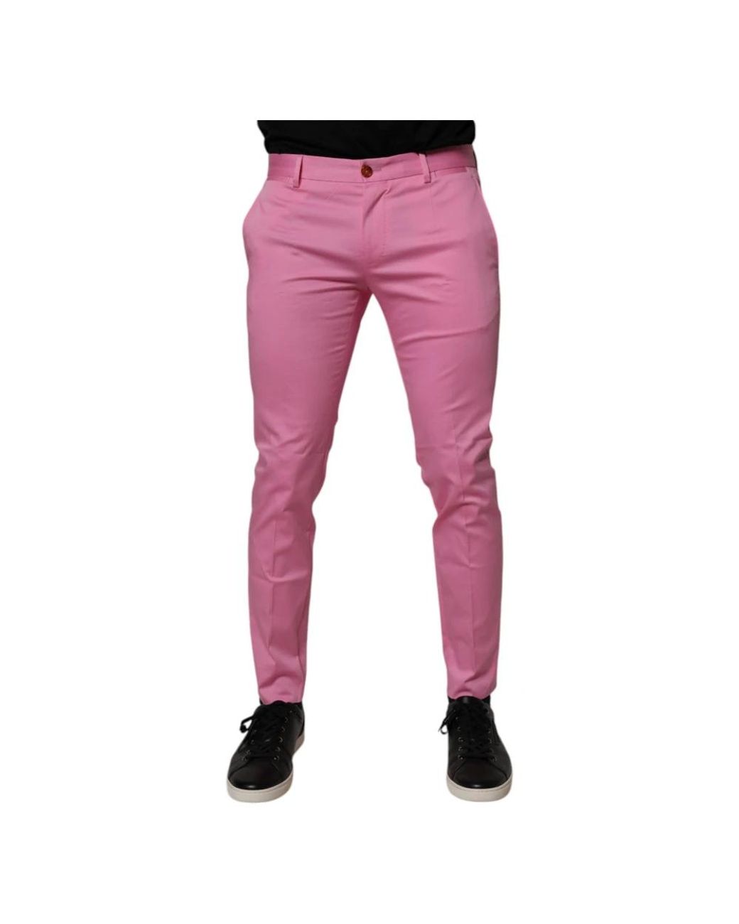Dolce & Gabbana Pink Skinny Trousers for men