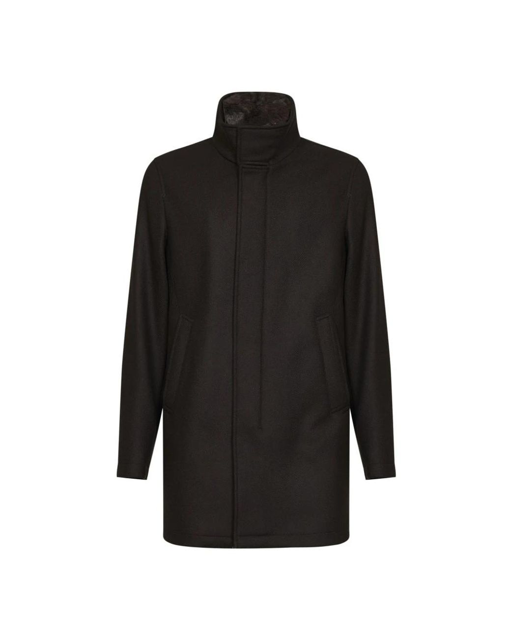 Single-Breasted Coats Herno pour homme en coloris Black