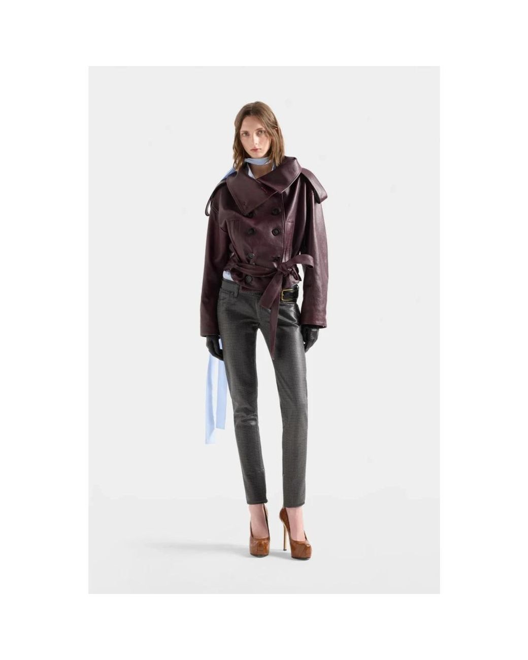 7 For All Mankind Purple Leather Jackets