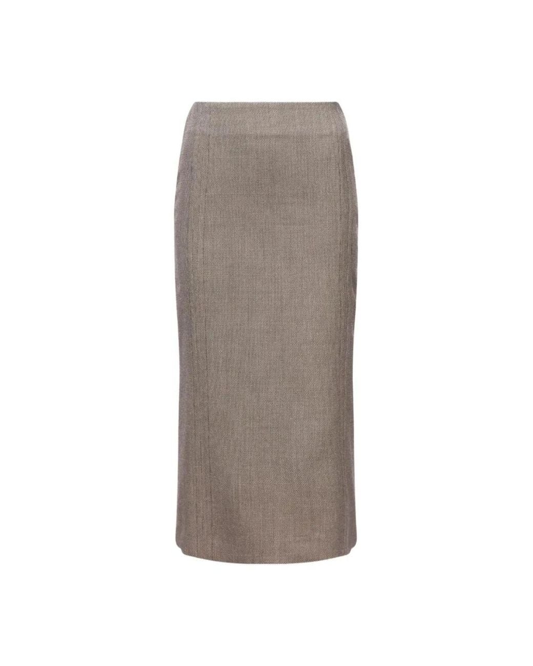 MM6 by Maison Margiela Brown Midi Skirts