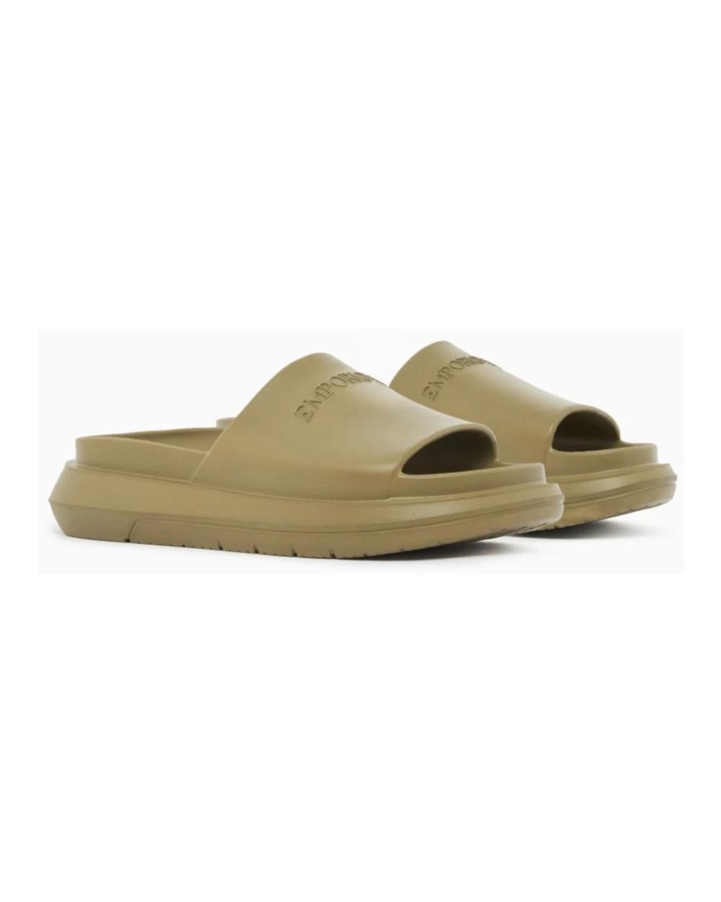 Emporio Armani Green Sliders for men