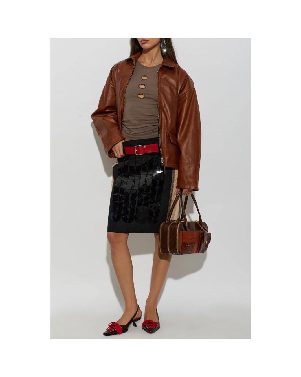 Leather Jackets Marni de color Brown