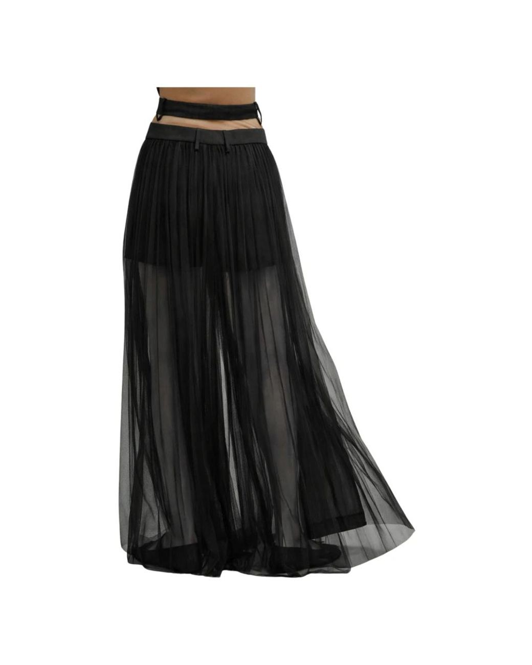 Erika Cavallini Semi Couture Black Wide Trousers