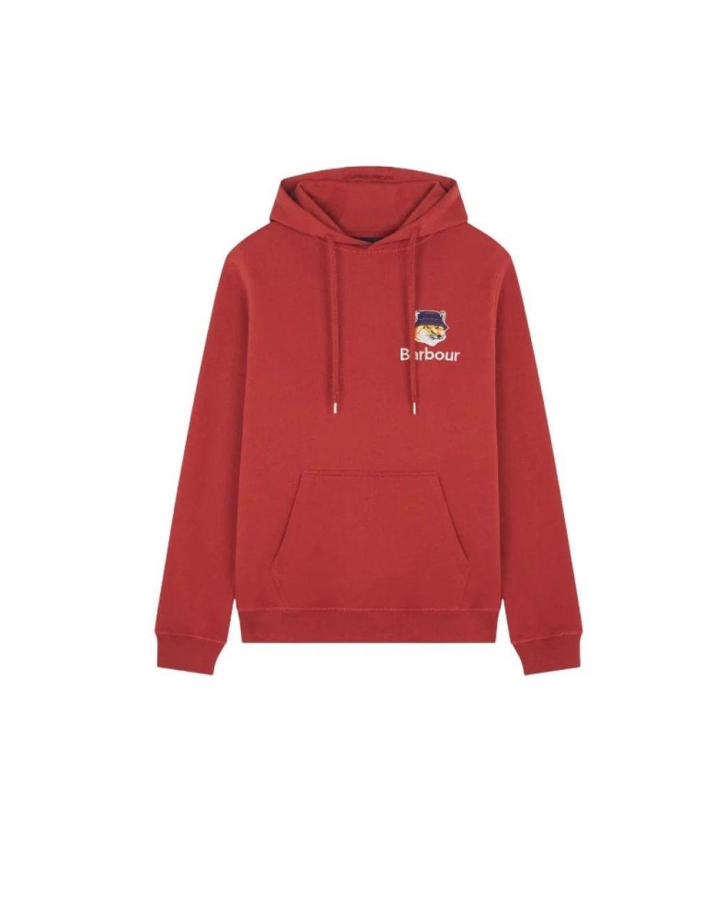 Barbour Red X Maison Kitsuné Fox Head Hoodie Burnt Cotton for men