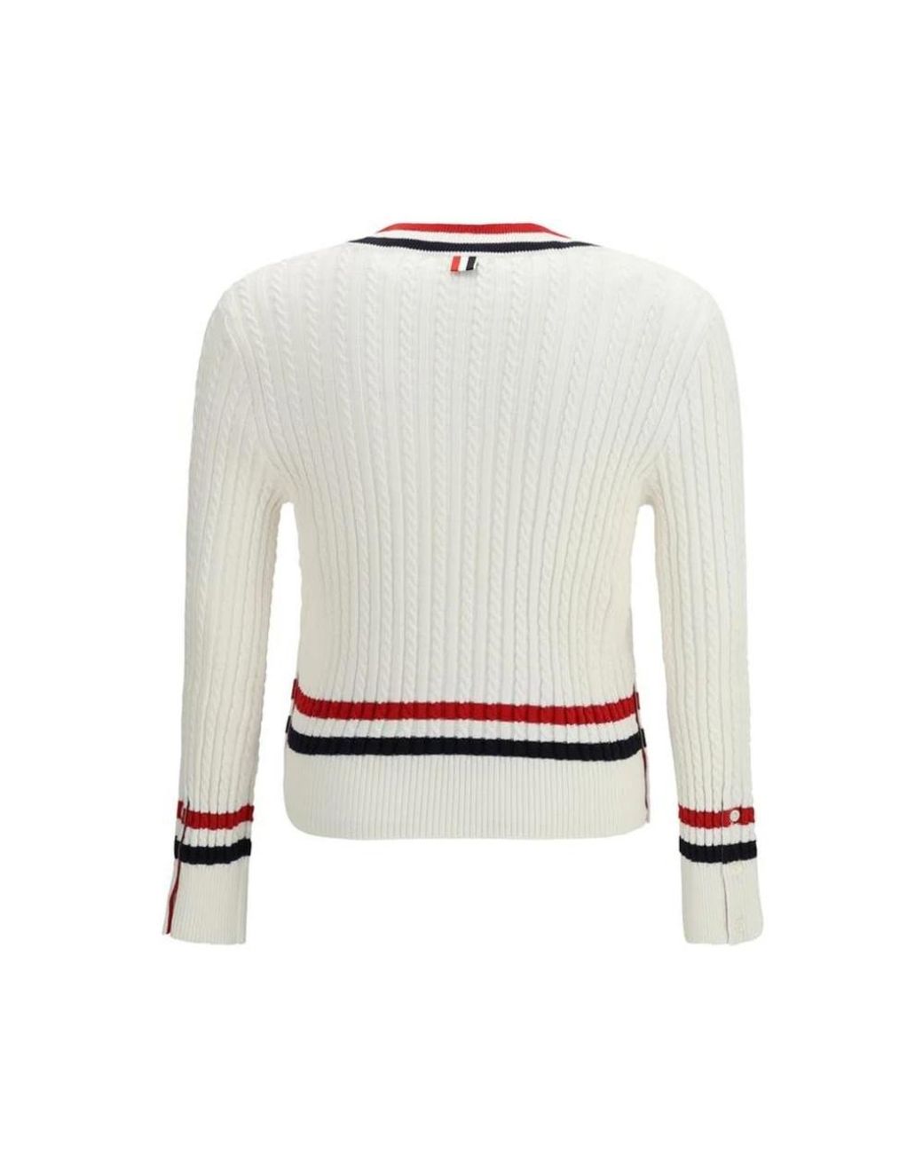 Thom Browne White V-Neck Knitwear for men