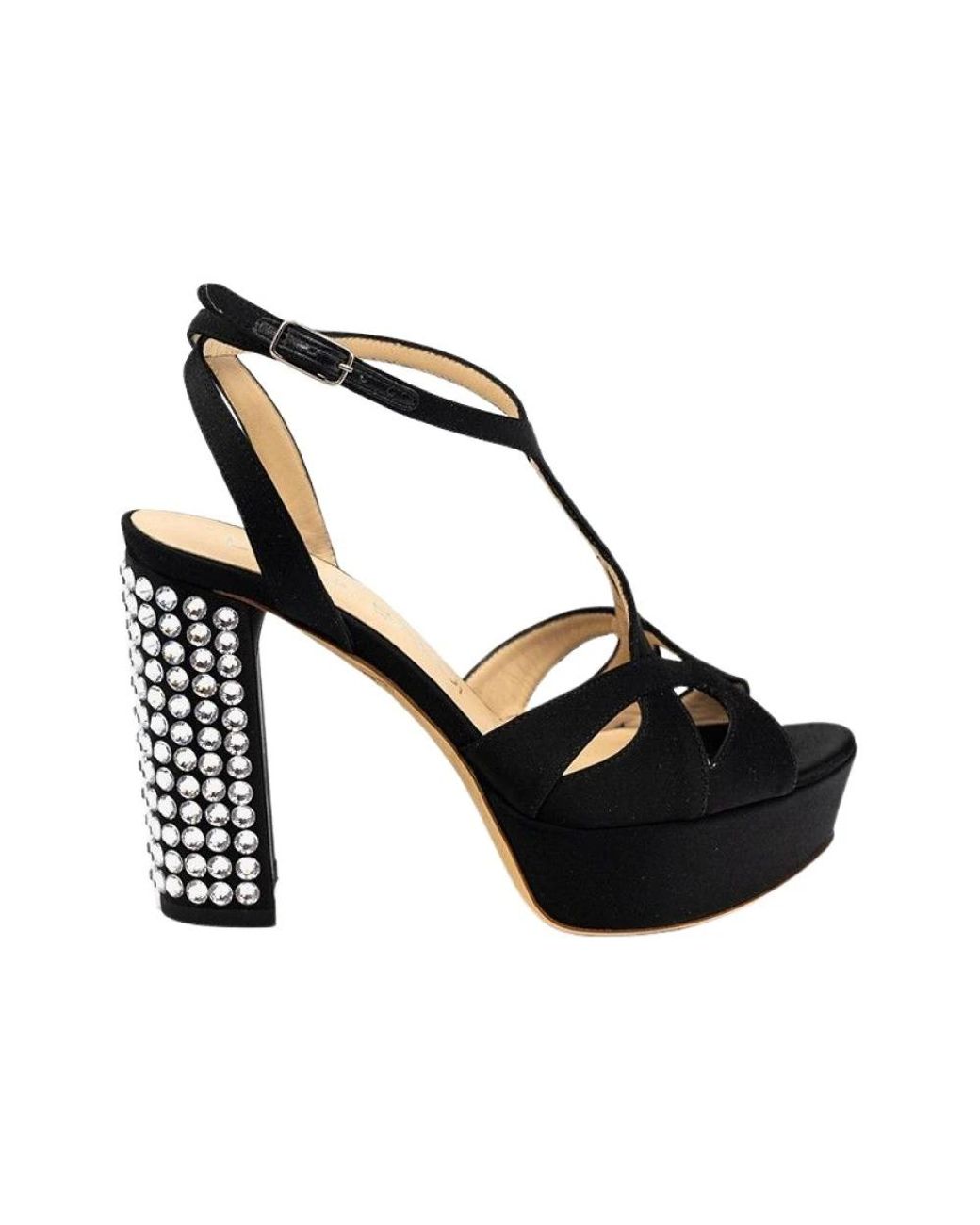 Lella Baldi Black High Heel Sandals