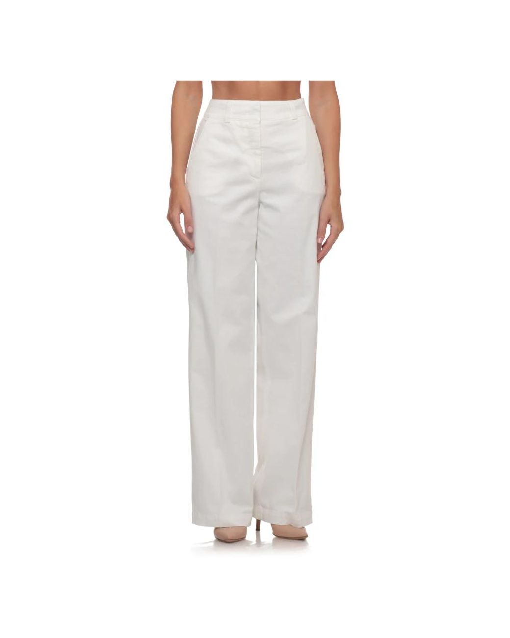 Peserico White Straight Trousers