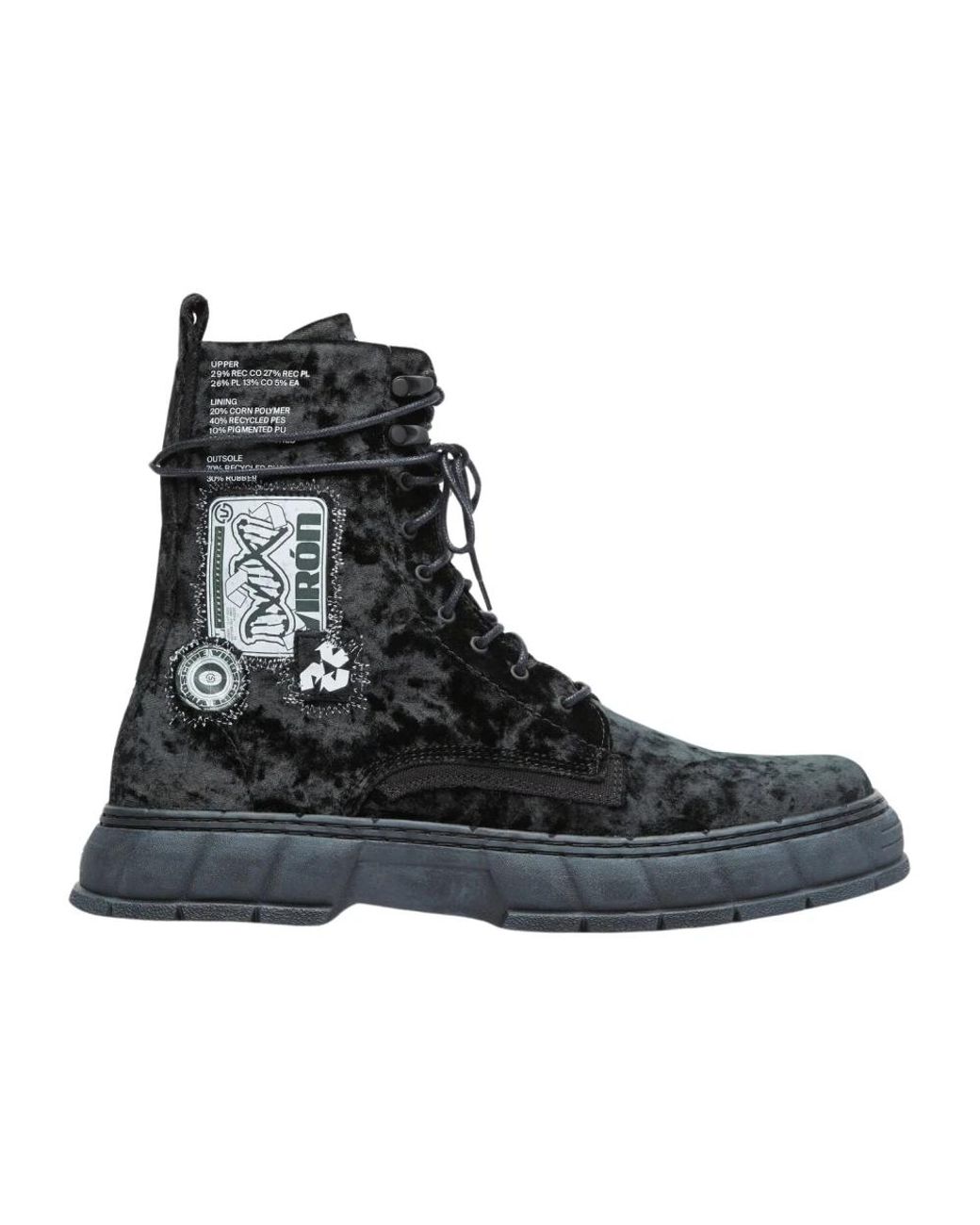 Viron Black Lace-Up Boots for men