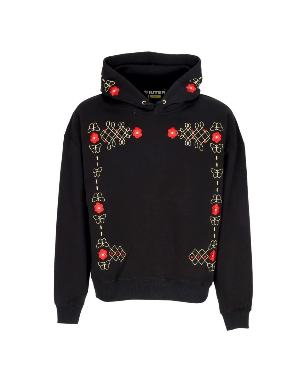 Iuter Hoodies & Sweatvesten ,Zwart ,Katoen Zwarte Western Hoodie Sweatshirt in het Black voor heren