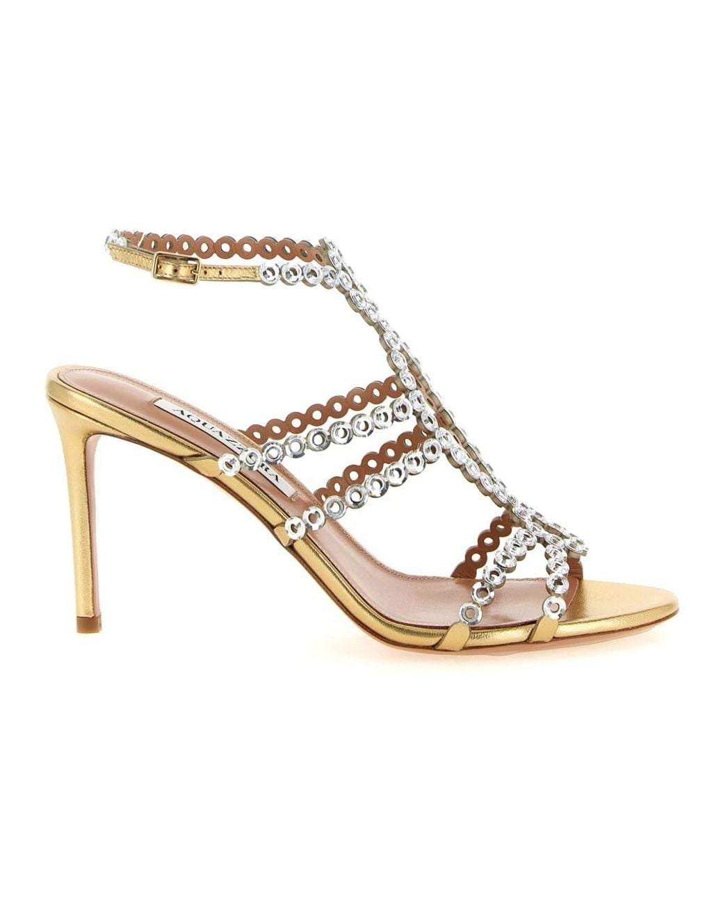 Aquazzura Metallic High Heel Sandals