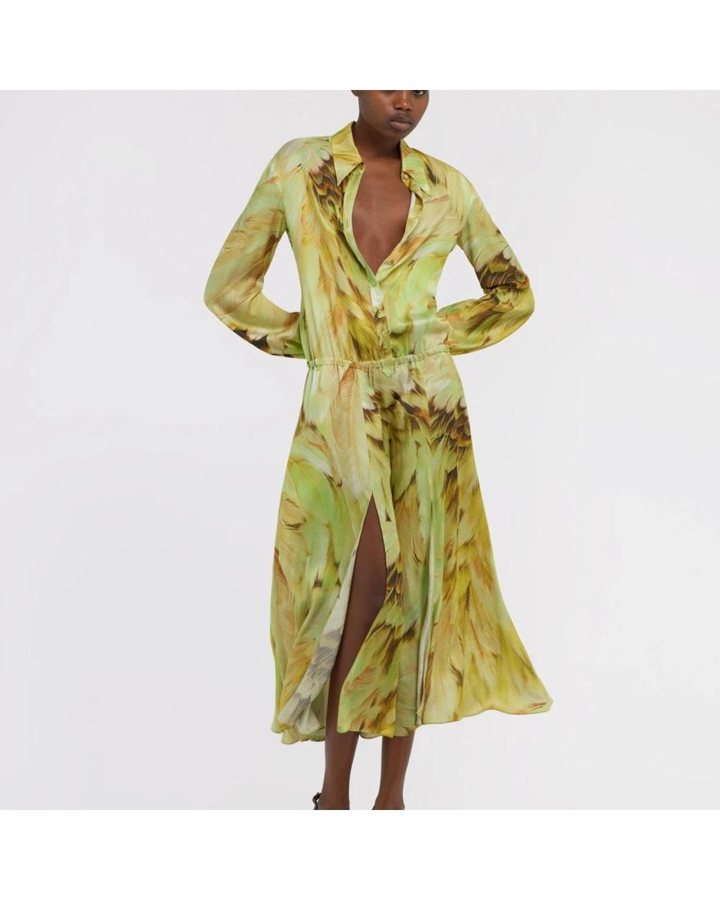 Roberto Cavalli Yellow Midi Dresses