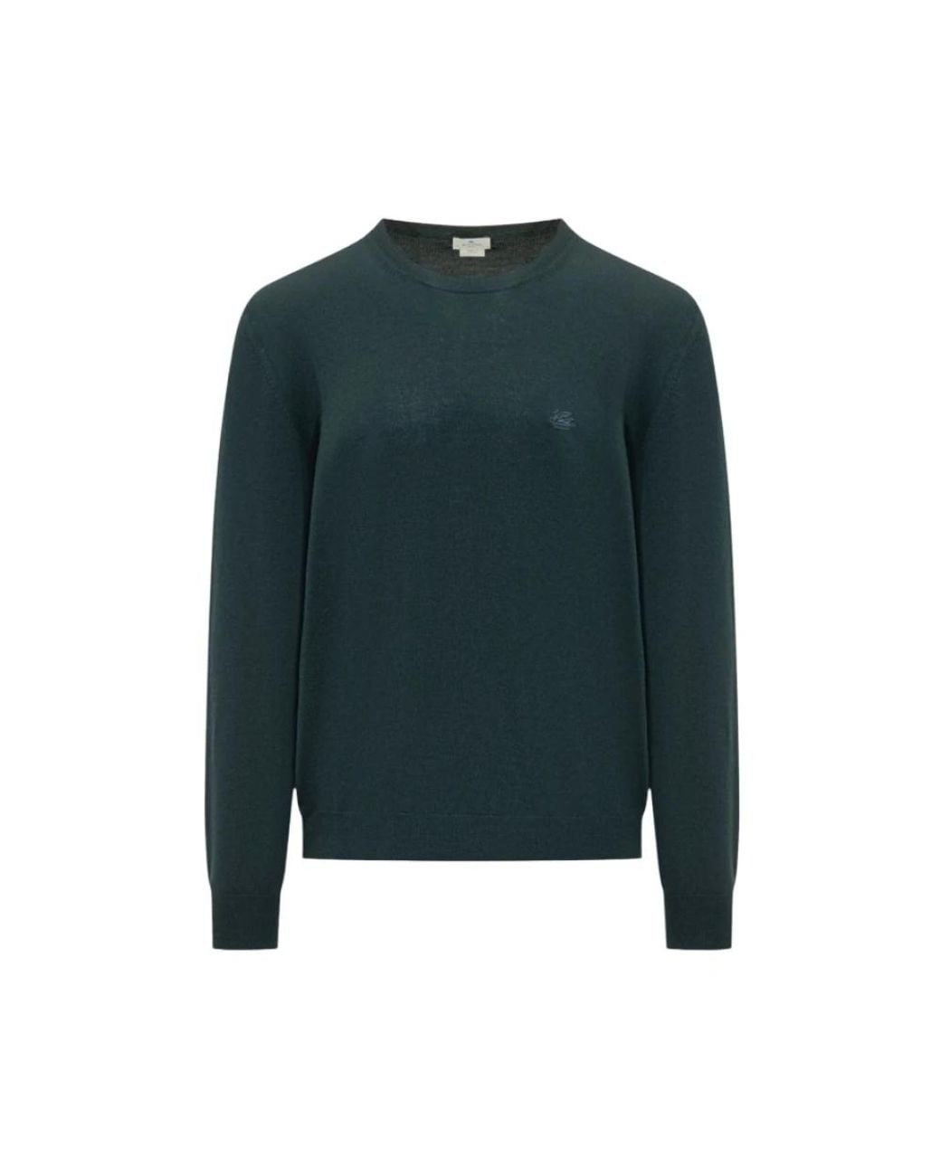 Etro Green Round-Neck Knitwear for men