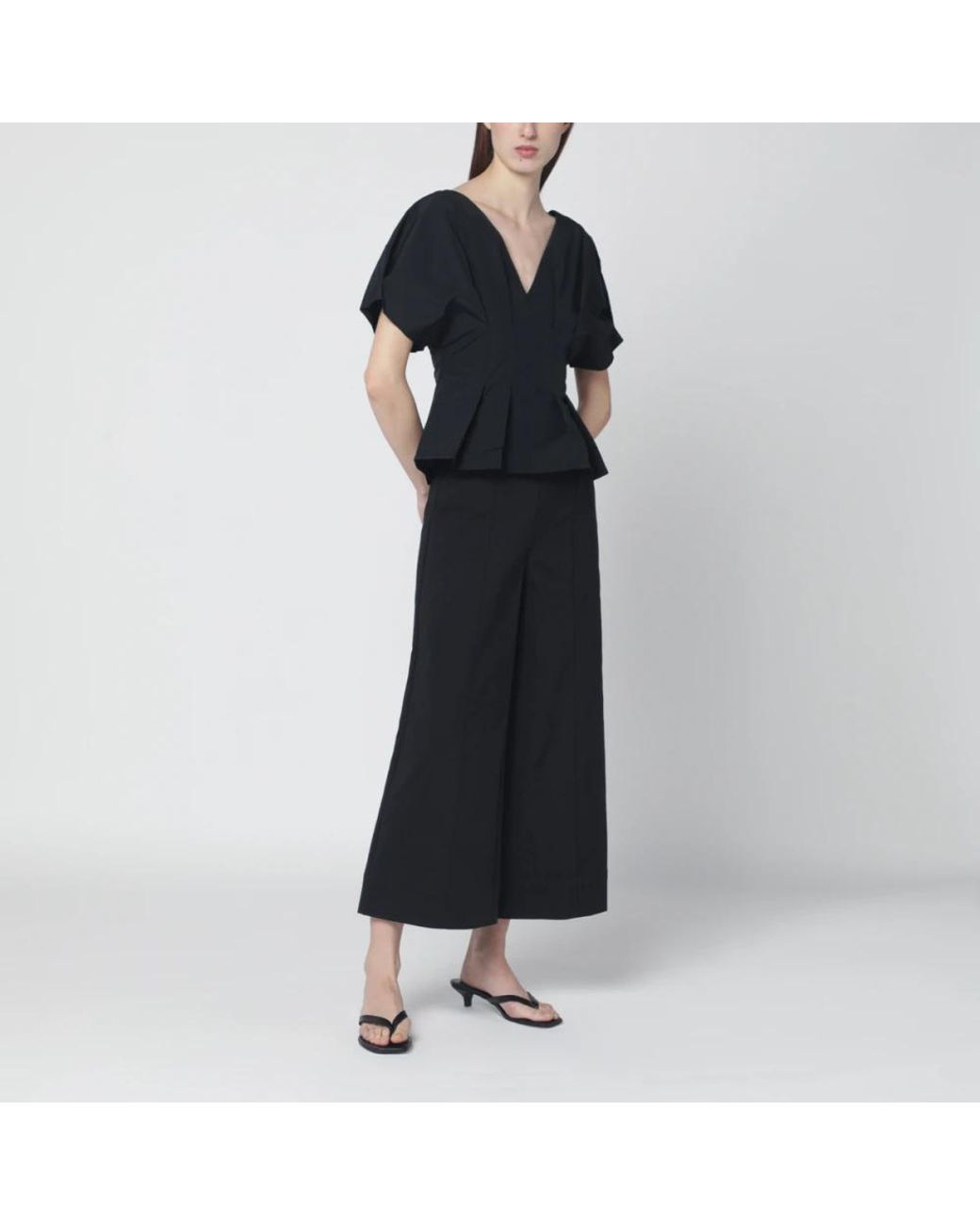 Cropped Trousers Jonathan Simkhai de color Black