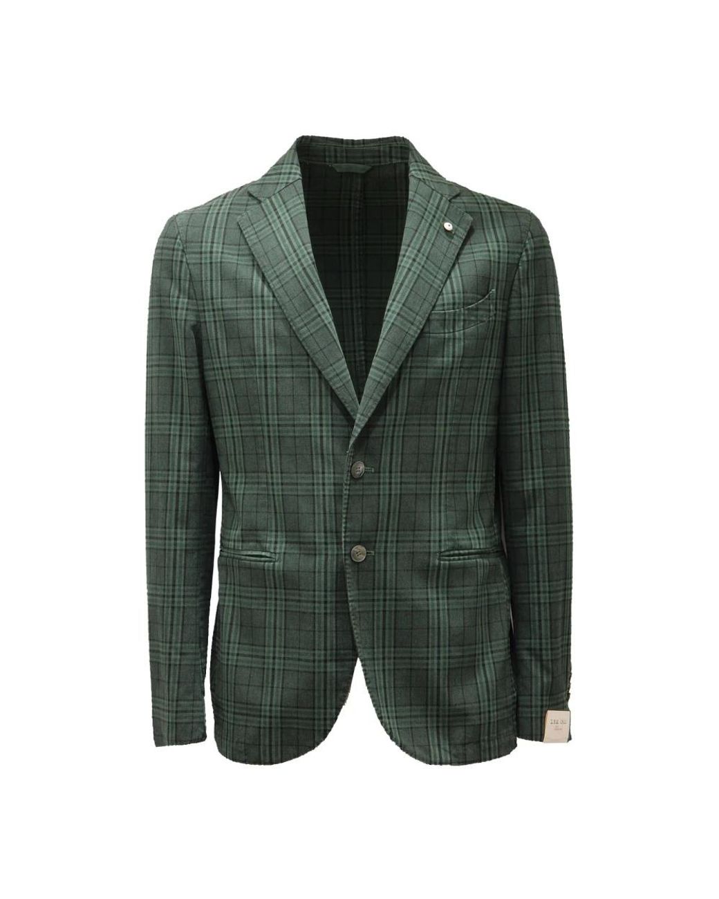L.b.m. 1911 B.M. 1911, ,Jassen ,Groen ,Katoen Vintage Effect Slim Fit Jas in het Green voor heren