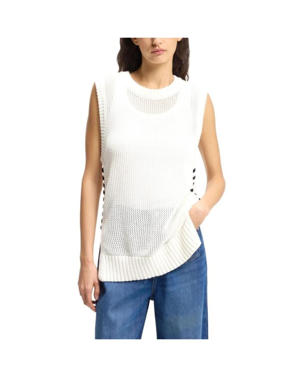 Boss White Round-Neck Knitwear