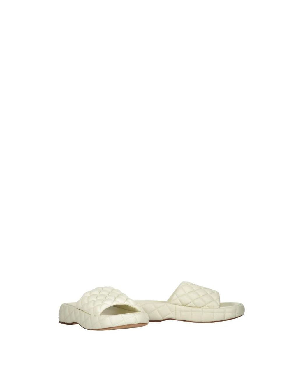 Bottega Veneta White Sliders